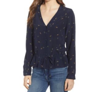 Rails Navy and Gold Women's Top
